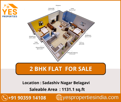 2-BHK Flat for Sale in Sadashiv Nagar, Belagavi – Stylish Design & Smart Features