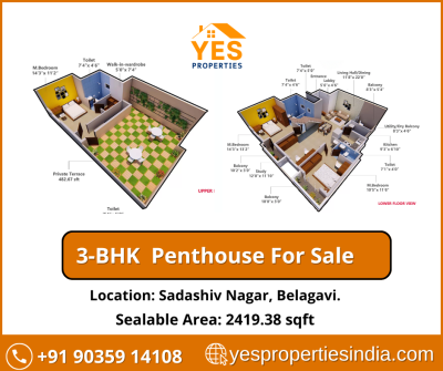 Luxurious 3-BHK Penthouse for Sale in Sadashiv Nagar, Belagavi