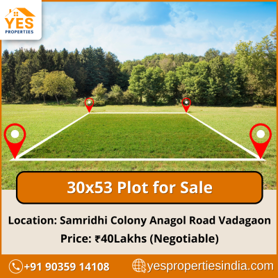 30x53 Plot for Sale in Samridhi Colony Vadgaon (7 Days School)