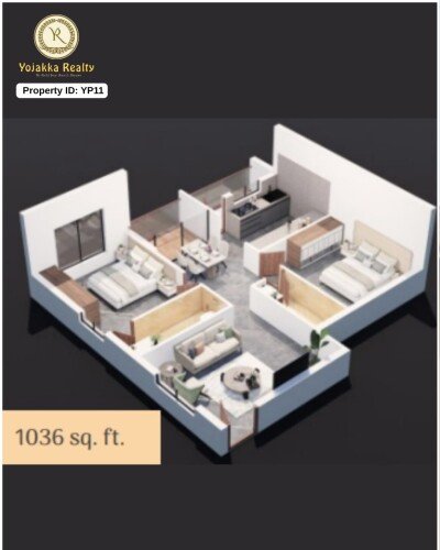 Spacious Premium 2 BHK – Floor 2 (1036 sq. ft.) | Modern Living in Belagavi