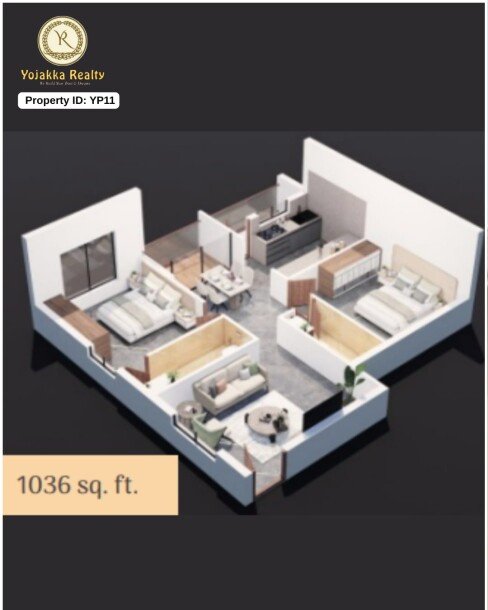 Spacious Premium 2 BHK – Floor 2 (1036 sq. ft.) | Modern Living in Belagavi-1