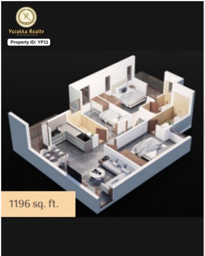 Luxury 3 BHK Family Home – Floor 3 (1196 sq. ft.) | Spacious Living in Belagavi