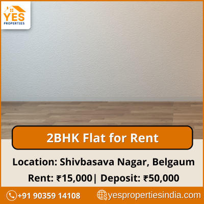 2-BHK Flat for Rent in a Prime Location at Shivbasava Nagar, Belgaum.